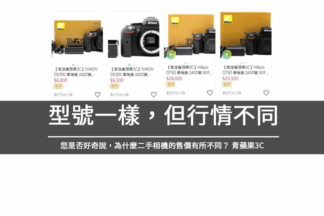 相機售價不同