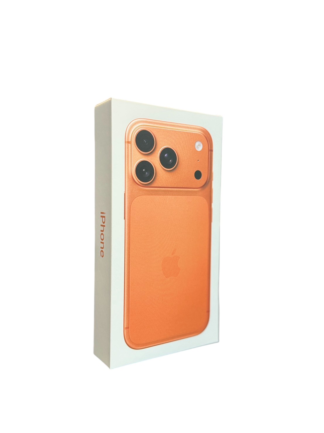 iPhone 17 Pro Max 橘色 盒裝三分之四視角(左側)|青蘋果3C 現場估價・即刻領現