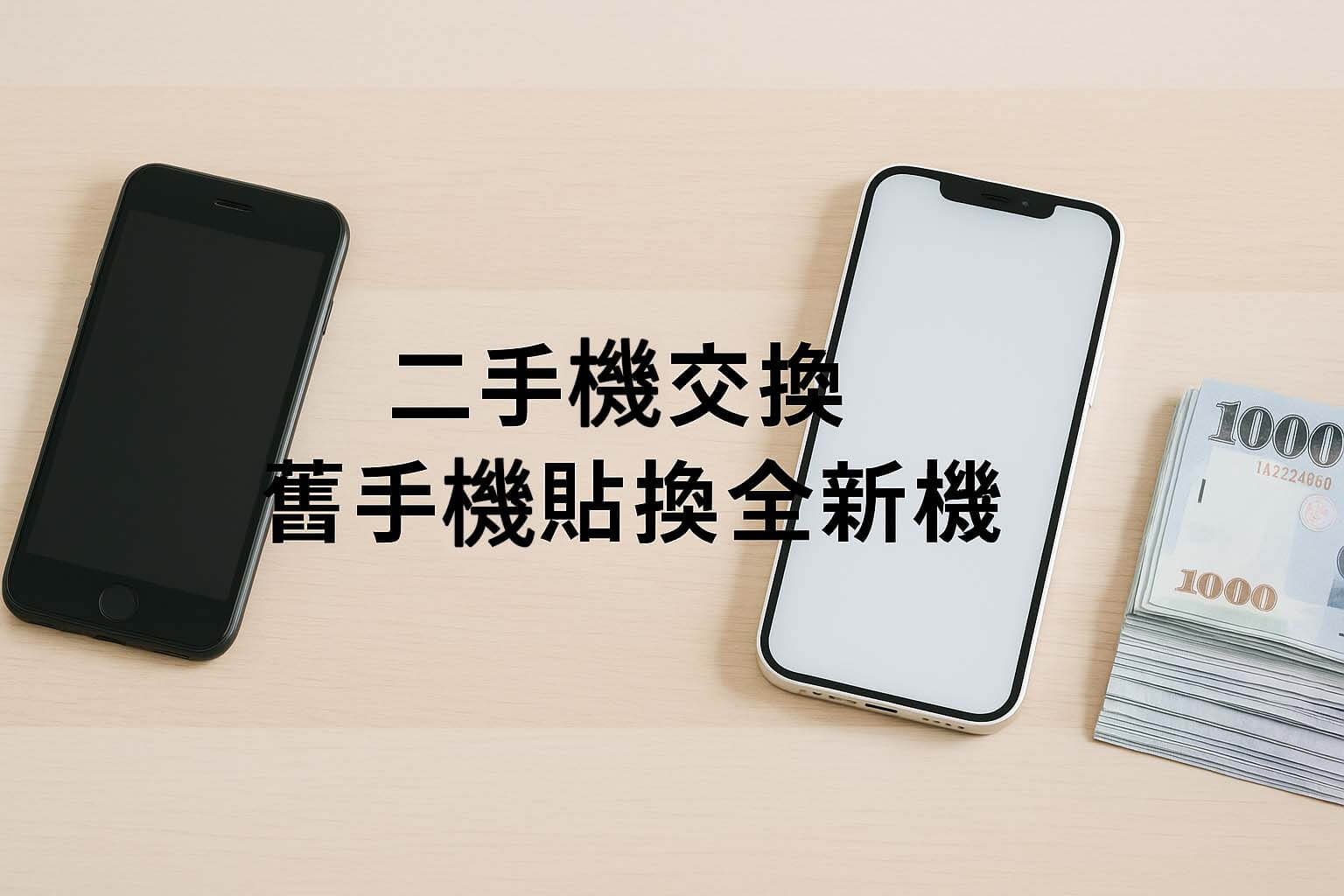 青蘋果3C 二手機交換服務，舊手機貼換全新機與換現金比較圖
