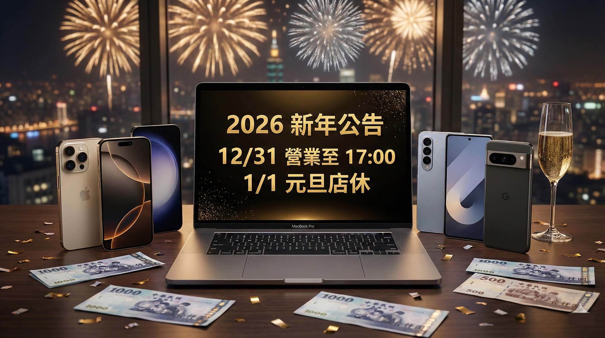 青蘋果3C 2026 元旦跨年營業時間調整公告